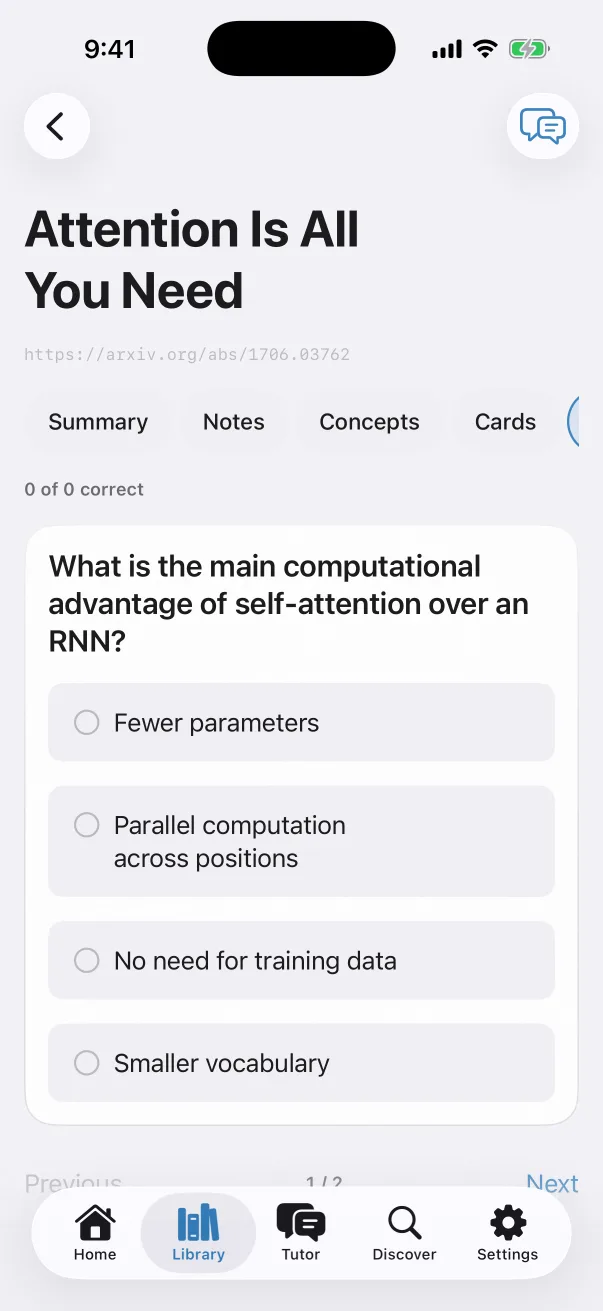 Owlish on iPhone: a quiz question