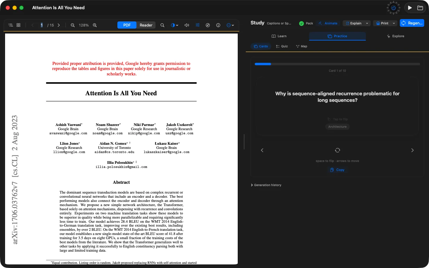 Flashcards for a paper in Owlish