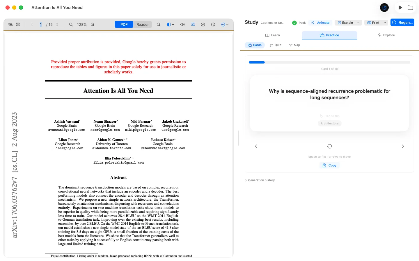 Flashcards for a paper in Owlish